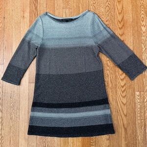 White House Black Market Silver and Black Shimmery Tunic